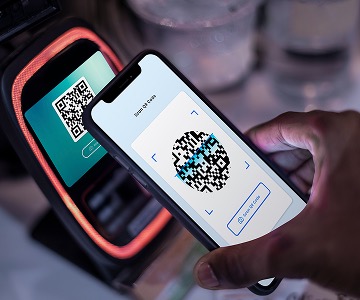 Smartphone with a QR code